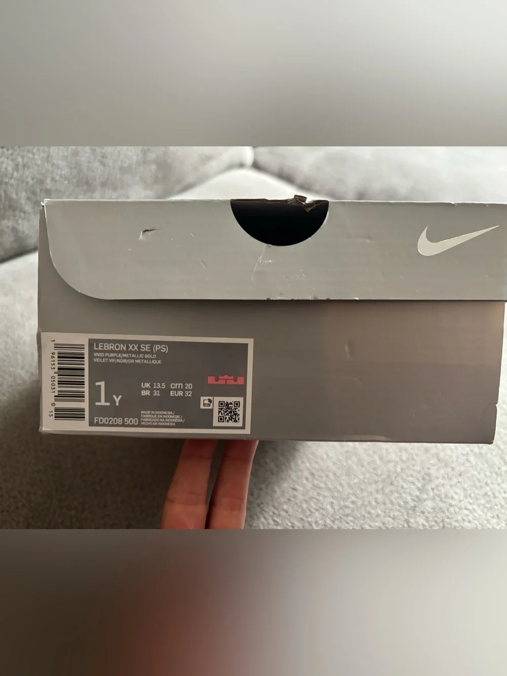 Nike LeBron James  Kids' Purple & Gold Athletic Shoes size 1Y